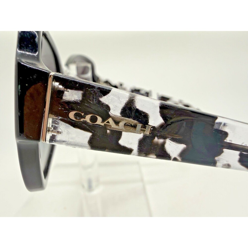 Coach HC8166 Sunglasses Black Crystal Mosaic Grey Gradient 58mm Women - Picture 7 of 16